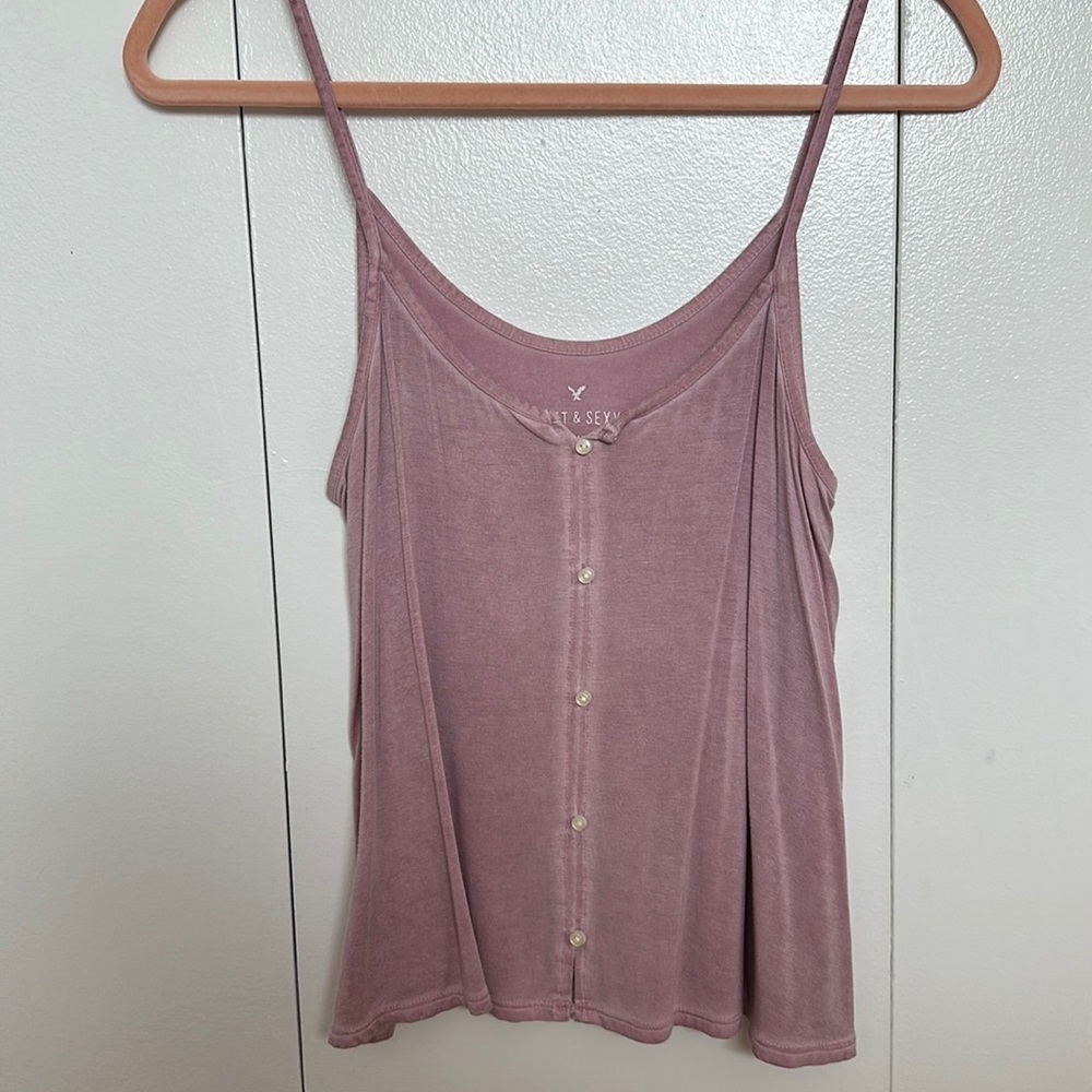 EUC Pinkish Purple American Eagle Soft & Sexy Button-down Tank